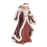 Clayre & Eef | Kerstdecoratie Kerstman Rood Wit 15x11x20 cm | 6PR5704