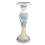 Clayre & Eef | Kandelaar Wit Blauw ø 10x27 cm | 6PR5801