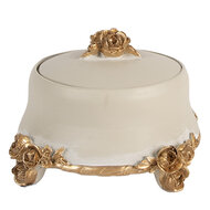 Clayre & Eef | Sieradendoos Beige Goudkleurig ø 14x9 cm | 6PR5802