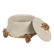 Clayre & Eef | Sieradendoos Beige Goudkleurig ø 14x9 cm | 6PR5802