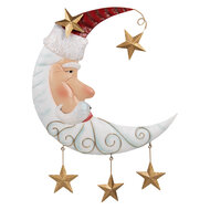 Clayre & Eef | Wanddecoratie Kerstman Wit Rood 41x3x53 cm | 6Y5810
