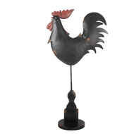 Clayre & Eef | Decoratie Haan Zwart Rood 33x12x64 cm | 6Y5845