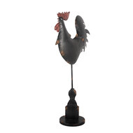 Clayre & Eef | Decoratie Haan Zwart Rood 33x12x64 cm | 6Y5845