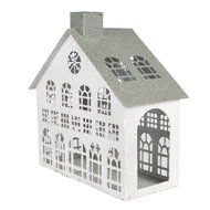 Clayre & Eef | Decoratie Huis Wit Grijs 34x16x34 cm | 6Y5931