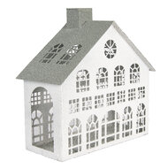 Clayre & Eef | Decoratie Huis Wit Grijs 34x16x34 cm | 6Y5931