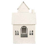 Clayre & Eef | Decoratie Huis Beige 18x14x31 cm | 6Y5933