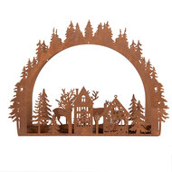 Clayre & Eef | Theelichthouder Kersttafereel Bruin 32x9x23 cm | 6Y5939