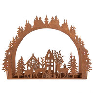 Clayre & Eef | Theelichthouder Kersttafereel Bruin 32x9x23 cm | 6Y5939
