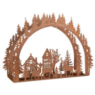Clayre & Eef | Theelichthouder Kersttafereel Bruin 32x9x23 cm | 6Y5939