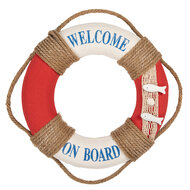 Clayre & Eef | Decoratie Reddingsboei Wit Rood ø 37x7 cm | 66069