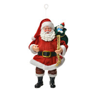 Clayre & Eef | Kerstdecoratie Hanger Kerstman Rood Wit 10x6x17 cm | 66246