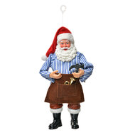 Clayre & Eef | Kerstdecoratie Hanger Kerstman Rood Bruin 10x6x17 cm | 66247