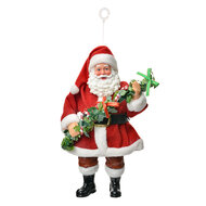 Clayre & Eef | Kerstdecoratie Hanger Kerstman Rood Wit 10x6x17 cm | 66248
