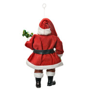 Clayre & Eef | Kerstdecoratie Hanger Kerstman Rood Wit 10x6x17 cm | 66248