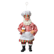 Clayre & Eef | Kerstdecoratie Hanger Kerstman Wit Rood 9x6x17 cm | 66249