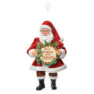 Clayre & Eef | Kerstdecoratie Hanger Kerstman Rood Wit 10x6x17 cm | 66250