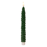 Clayre & Eef | Kaars met LED set van 2 Groen ø 3x25 cm / 2xAAA | 6CA0001DGR