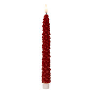 Clayre & Eef | Kaars met LED set van 2 Rood ø 3x25 cm / 2xAAA | 6CA0001R
