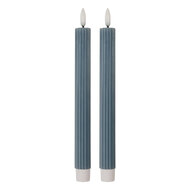 Clayre & Eef | Kaars met LED set van 2 Blauw ø 2x25 cm / 2xAAA | 6CA0002BL