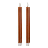 Clayre & Eef | Kaars met LED set van 2 Bruin ø 2x25 cm / 2xAAA | 6CA0002CH