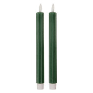 Clayre & Eef | Kaars met LED set van 2 Groen ø 2x25 cm / 2xAAA | 6CA0002DGR