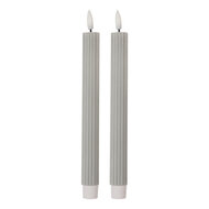 Clayre & Eef | Kaars met LED set van 2 Grijs ø 2x25 cm / 2xAAA | 6CA0002G