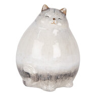 Clayre & Eef | Decoratie beeld Kat Grijs 14x13x18 cm | 6CE2131