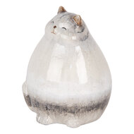 Clayre & Eef | Decoratie beeld Kat Grijs 14x13x18 cm | 6CE2131
