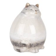 Clayre & Eef | Decoratie beeld Kat Grijs 14x13x18 cm | 6CE2131