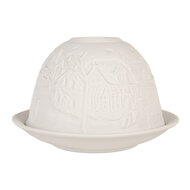 Clayre & Eef | Theelichthouder Wit ø 12x8 cm | 6CE2212