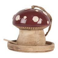 Clayre & Eef | Vogelhuis Beige Rood ø 13x13 cm | 6CE2319