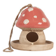 Clayre & Eef | Vogelhuis Beige Roze ø 13x13 cm | 6CE2320