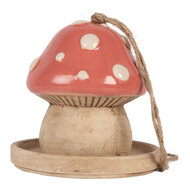 Clayre & Eef | Vogelhuis Beige Roze ø 13x13 cm | 6CE2320