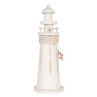 Clayre & Eef | Decoratie Vuurtoren Wit ø 10x30 cm | 6H2409