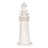 Clayre & Eef | Decoratie Vuurtoren Wit ø 10x30 cm | 6H2409