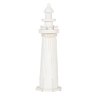 Clayre &amp; Eef   | Decoratie Vuurtoren Wit &oslash; 10x32 cm | 6H2413