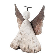 Clayre & Eef | Kerstdecoratie Engel Wit Bruin 8x3x9 cm | 6H2416S
