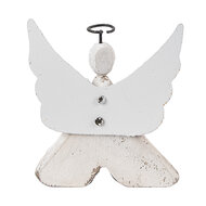 Clayre & Eef | Kerstdecoratie Engel Wit Bruin 8x3x9 cm | 6H2416S
