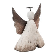 Clayre & Eef | Kerstdecoratie Engel Wit Bruin 8x3x9 cm | 6H2416S