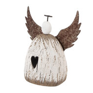 Clayre & Eef | Kerstdecoratie Engel Wit Bruin 13x5x14 cm | 6H2419M