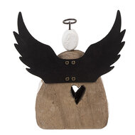 Clayre & Eef | Kerstdecoratie Engel Wit Bruin 13x5x14 cm | 6H2419M