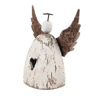 Clayre & Eef | Kerstdecoratie Engel Wit Bruin 11x5x11 cm | 6H2419S