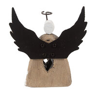 Clayre & Eef | Kerstdecoratie Engel Wit Bruin 11x5x11 cm | 6H2419S