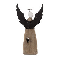 Clayre & Eef | Kerstdecoratie Engel Wit Bruin 9x4x18 cm | 6H2420M