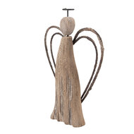 Clayre & Eef | Kerstdecoratie Engel Bruin 12x3x18 cm | 6H2421M