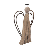 Clayre & Eef | Kerstdecoratie Engel Bruin 12x3x18 cm | 6H2421M