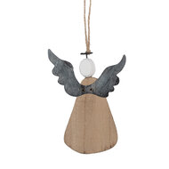 Clayre &amp; Eef   | Decoratie hanger Engel Bruin Wit 9x2x13 cm | 6H2429