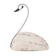 Clayre & Eef | Decoratie Zwaan Wit Bruin 17x8x19 cm | 6H2433M