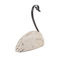 Clayre & Eef | Decoratie Zwaan Wit Bruin 17x8x19 cm | 6H2433M