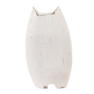 Clayre & Eef | Decoratie Kat Wit Bruin 8x6x14 cm | 6H2435L